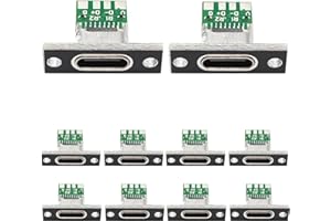 VISSQH 10 Stück USB 3.1 Typ C Stecker Board,5A USB C Breakout Board,USB-C Lötadapter,DIY Stecker für die Schalttafelmontage