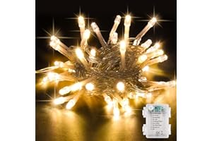 SENTAIMAO Fairy Lights,5M/50 LED Battery Operated String Lights for Indoor Outdoor Bedroom Lighting, Wedding Decor, Party, Garden, Christmas, Tree Decoration (Warm White)