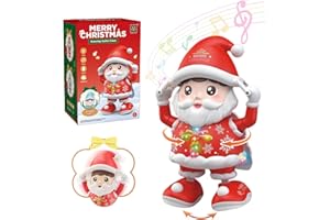 GAROMIA Weihnachtsmann Spielzeug Tanzender Laufender Singender 24 cm Tanzender Weihnachtsmann Elektrischer Spielzeug Weihnachtsfigur Weihnachten Geschenk Weihnachtsfeier