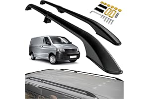 CHROMEMASTER | Compatible con VW T5 Transporter Short 2003-2015 | Barras Portaequipajes, Rieles de Techo; Se Utilizan para el Montaje de Portaequipajes de Techo, Cajas de Techo o Portabicicletas