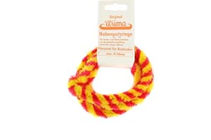 Nabenputzringe WÜMA rot/gelb SET (vorne & hinten) für SIMSON-Nabe 168mm, 560mm lang