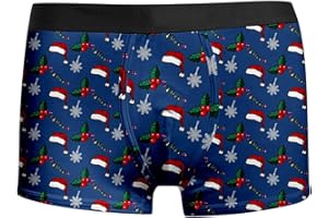 GENERISCH Boxershorts Herren Weihnachten Lustige Weihnachtsboxershort Männer Lustig Weihnachtsunterhose Weihnachts Boxershorts Herren Weihnachts Unterhosen Männer Lustige Unterhosen Weihnachten