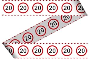 Folat 28420 Party Absperrband Verkehrsschild-15 m-Zahl: 20