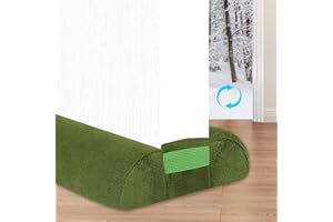 MEFENY Draught Excluder for Doors, 90cm Draught Stopper for Bottom of Doors, Adjustable Under Door Sweep with Double Side Draft Guard for Door Seal Weather Stripping to Prevent Cold air, Green