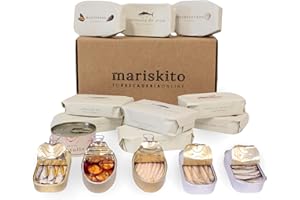 MARISKITO | Pack La Mar de Gallego - 10 Conservas Gourmet - Latas de Conservas Gallegas - Caja Regalo - Lote de Productos Delicatessen