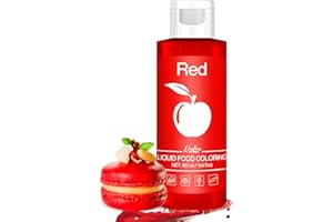 LIMINO Colorant Alimentaire - 160ml Colorant Alimentaire Liquide Sans Goût pour Gâteaux, Cuisson, Fondant, Macarons - Food Colouring Vibrant pour Décoration de Gâteau, Glaçage, Pâtisserie, Artisanat (Rouge)