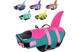 CITÉTOILE Gilet de Sauvetage pour Chien, Gilet de Sauvetage pour Chien avec poignée et réfléchissant, avec Une Bonne flottabilité, léger et sûr pour Les Sports Nautiques, Vertrose, M