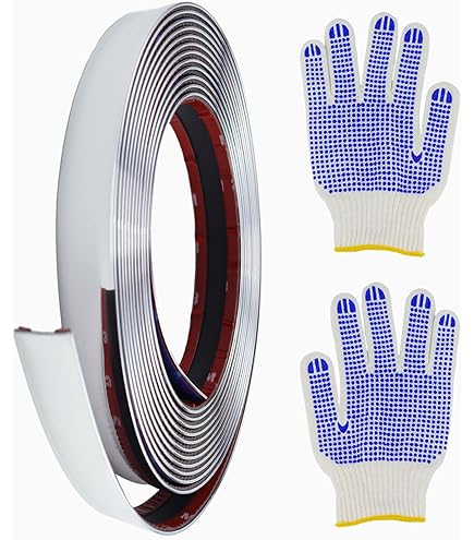 Modanatura Autoadesiva Acciaio Inossidabile - Striscia Metallica Spazzolata Per Pareti E Arredi | 5m X 10mm - Foto 5