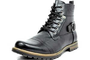 Bruno Marc Męskie buty motocyklowe, sznurowane, klasyczne buty Chukka Boots Biker, buty rekreacyjne