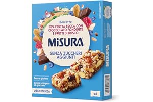 Misura Barretta con Frutta Secca, Cioccolato Fondente e Frutti di Bosco | Senza Zuccheri Aggiunti | Packaging esterno in Carta Certificata FSC| Confezione da 120 grammi