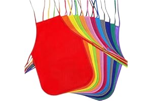 RRigo Kinder Schürzen,12 PCS Kinder Bastelschürze Set, Stoff Malerei Schürzen, Kinder Kunst Kittel für Küche, Malerei und jede Kunst Malerei Aktivität