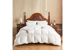 ‎APSMILE APSMILE Bettdecke 200x200 100% Natürliche Daunen und Federn, Daunendecke 200x200 Ganzjahres aus Baumwollmischung ohne Lärm, Federbettdecke Allergiker geeignet, RDS Zertifiziert