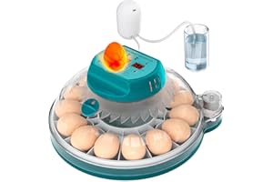 Chalixion 15 Incubadora Huevos Gallina con Control Automático de Humedad, Incubadoras de Huevos Automaticas con 2 Modos de Volteo, Estabilidad de Temperatura para Huevos, Candler de Huevos