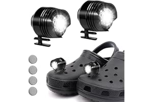 OPAHUTER Pack of 2 Headlights for Croc, Headlights for Croc Shoes with 3 Light Modes, Waterproof Lights for Shoes Croc, Croc Headlights for Adults, Children, Night Running, Dog Walking, Aluminium, No