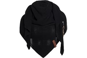 KNIT FACTORY - Dreiecksschal Coco - Damen Strickschal mit Wolle - Umschlagtuch für den Herbst und Winter - Winterschal - Dreieckstuch - Hochwertige Qualität - XXL Schal - 190 x 85 cm