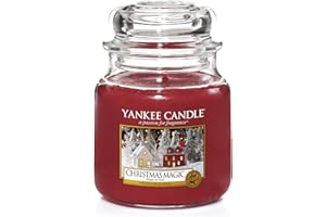 Yankee Candle Scented Candle | Christmas Magic Medium Jar Candle| Burn Time: Up to 75 Hours