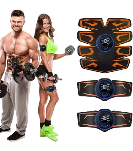 Ceinture Abdominale EMS Electrostimulation – 8 Modes 19 Niveaux – Tonifiez Abdos, Bras, Jambes – Rechargeable USB – Homme & Femme