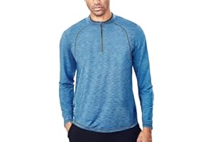 ZENGJO Mens Quarter Zip Long Sleeve Sports T Shirt, Moisture Wicking 1/4 Zip Neck Running Top