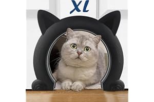 Wordcam XL Große Katzentür Innentür, Indoor Cat Door für den Innenbereich für alle Katzen, Haustiertüren für Katzen, Kätzchen und kleine Hunde (Schwarz)
