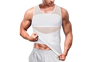 Bingrong Men's Chest Compression Shirt Slimming Body Shaper Tummy Control Vest Shapewear Abdomen Undershirt Tank Top