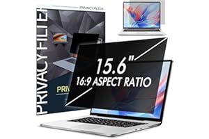 15.6 Inch Privacy Filter for Laptop 16:9 Aspect Ratio, SOPPY Anti-Glare Privacy Screen Protector, Anti Blue Light, Removable Privacy Film Privacy Screen for 15.6" Hp/Dell/Acer/Lenovo/ThinkPad/Asus