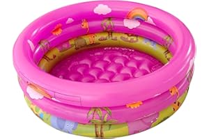 EMBHLITFE Nadmuchiwany brodzik dla niemowląt, basen dla dzieci, basen dla niemowląt, basen rozkładany, dla małych dzieci, zabawka wodna, zabawka (różowo-czerwony)