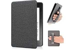 Compatible for Kindle Paperwhite 2024 Case 12th Generation 7 Inch Slim Cover, Lightweight Magnetic PU Leather Smart Cover with Auto Sleep/Wake for Paperwhite E-Reader with Hand Strap (Black, 7-Inch)