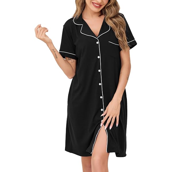 ENJOYNIGHT Camicia Da Notte Da Donna, A Maniche Lunghe - 13