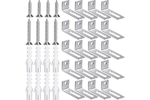 OUDAIN 20 Set Whiteboard Installation Hardware Kit Wall Hanging Kit Mounting Brackets Include Hanger Supports, Screws and Expansion Tube for Hanging Whiteboard School Office Supplies
