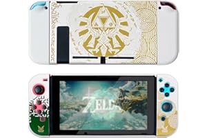 CHIKIXSON Funda Zelda Switch, Funda Protector Switch Zelda Tears of The Kingdom, Estuche Switch Accesorios Dockable (Funda Blanco para Switch)