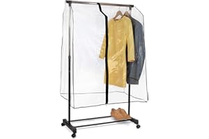 Tatkraft Smart Copertura per Carrello Appendiabiti, Copertura Protettiva per Proteggere i Vestiti da Polvere e Sporco, per Stand Appendiabiti con palo Fino a 90 cm di Lunghezza, L90 cm