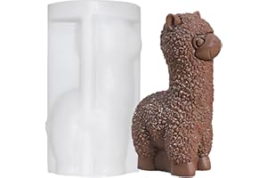 SUNXBUK Molde de Vela de Alpaca,Molde de Silicona 3d para Velas,Molde de Silicona 3d de Alpaca,Moldes Silicona Animales 3d,para Manualidades, Velas Perfumadas, Jabones, Adornos de Artesanías