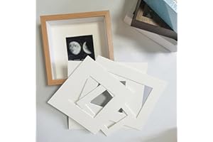 CALLYSONIC 10 Unidades de Paspartú (Blanco), Marco de Cartón Para Fotos, Soporte para Marco de Fotos, Paspartú sin ácidos, 10 X 15 cm, 15 X 20 cm, para Imágenes Pinturas Carteles Impresiones