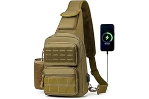 ‎HUNTVP HUNTVP Taktische Brusttasche Herren Sling bag Militär Schultertasche Umhängetasche Tactical Chest Bag MOLLE Crossbody Bag für Alltag Reisen Wandern Camping