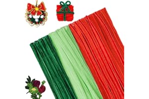 NJCXOLA 200 Pezzi Scovolini Ciniglia per Lavoretti Verdi Pipa Cleaner Steli Bastoncini Decorativi 6mm x 30cm per Fai da Te Artigianato Scrapbooking