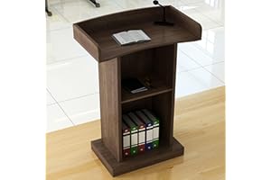 GODARM Atril madera podio pulpito,Soporte de Atriles de Madera con cajones espaciosos Púlpitos para Iglesias para aulas Escolares Hotel Salas de reuniones Podios ( Color : Brown , Size : Without drawer )