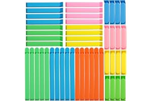 benlidoner 48 Pcs Reusable Food Bag Clips, Plastic Sealing Bag Clip in 3 Sizes & 5 Colours, Food Storage Clips for Sealing Snacks Sandwich Food Coffee
