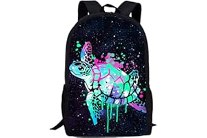 Showudesigns Sea Turtle School Backpack for Boys Kindergarten School Bag Pack Big Capacity Shoulder Bag Junior Rucksack Galaxy Space