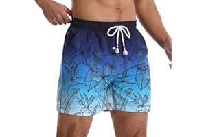 Comilaka Uomo Costumi da Bagno Asciugatura Veloce Pantaloncini Costume da Bagno Calzoncini da Beach Pantaloncini Mare con Taschino e Coulisse