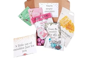 Little Box of Sunshine 10 Item Gift for Her, Hug in a Box - Care Package for Her - Tea, Face Mask & Nail File Pamper Box | Letterbox Gifts with Coffee, Notepad and Face Mask Gifts for Women (Pink)