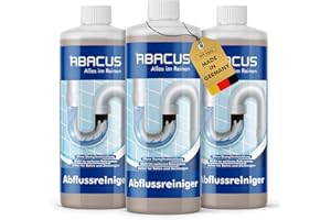 ‎ABACUS ABACUS® Abflussreiniger & Rohrreiniger, Rohrfrei, Abflussfrei – entfernt Haare und Ablagerungen in Rohren und Abflüssen – Abflussreiniger 3x 1000 ml (7596)