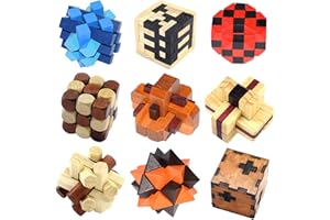 CHSEEO Rompecabezas de Madera, 6 Piezas, Puzzle para Adultos y Niños, IQ Juegos de Ingenio, Clásica Cerradura de Brain Teaser, Juguetes