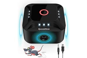 outsweat Ultrasons Souris et Rats 360°, 3 Modes Répulsif Souris Brancher avec 12 Lumières Stroboscopiques, 300 M² Large Portée Ultrasons Anti Rongeurs pour Souris Rat Araignée Moth Fourmi