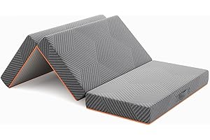 ‎VESGANTTI Vesgantti Klappmatratze Gästematratze 90x200cm, Höhe 15cm, 3-teilige Gel Schaumstoff Faltmatratze für Reisen, Camping, Boden, Gästebett, waschbarem Bezug Faltbare Matratze Öko-Tex Zertifiziert