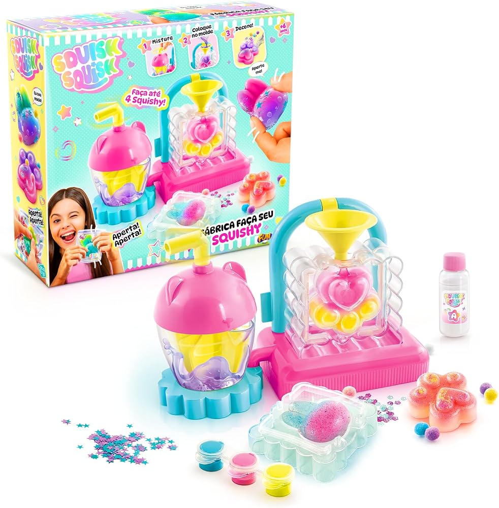 Canal Toys - Squish Squish - Squishy Factory - Tamamen Kabarık ve Renkli Squishy Yaratır - Payetler ve Özelliği Ekler - 6 Yaş ve Üstü Çocuk Hediye Fikri - Yaratıcı Eğlence - SQI 001