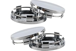 MUZHUPGUZ 4 Stück Radnabenkappen für Felgenkappen, Nabendeckel ID 56mm OD 60mm, Felgendeckel, Radnabendeckel, Auto Nabenabdeckung, Universal ABS Nabenkappen für Auto Zubehör Radnabenabdeckung (Silber)