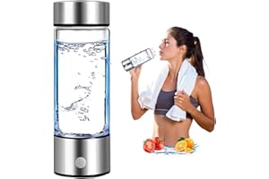 LEONDESIGNS 2.0 Hydrogen Water Bottle, 420ml Hydrogen Water Generator, Ion Bottle Improve Water-Quality, adopts SPE and PEM Technology Generate a Cup of Hydrogen-Rich-Water in Three Minutes