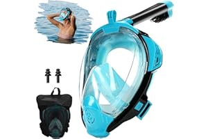 AUAURAINTT Sprifityy maska do nurkowania, dla dorosłych, panoramiczny widok 180° z pozycją kamery, HD, ochrona przed zaparowaniem, dla młodzieży i dorosłych