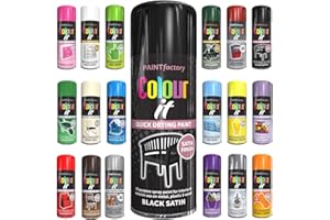 Classic Signature - 1 x All Purpose Black Satin Aerosol Spray Paint 400ml Quick Drying Spray,Fast Dry and Excellent Coverage for Metal, Wood, Plastic and More
