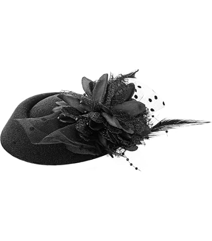 Coucoland Fascinator 1920 Con Piume E Fiori – Cerchietto Elegante Per Matrimonio E Cocktail, Taglia Unica